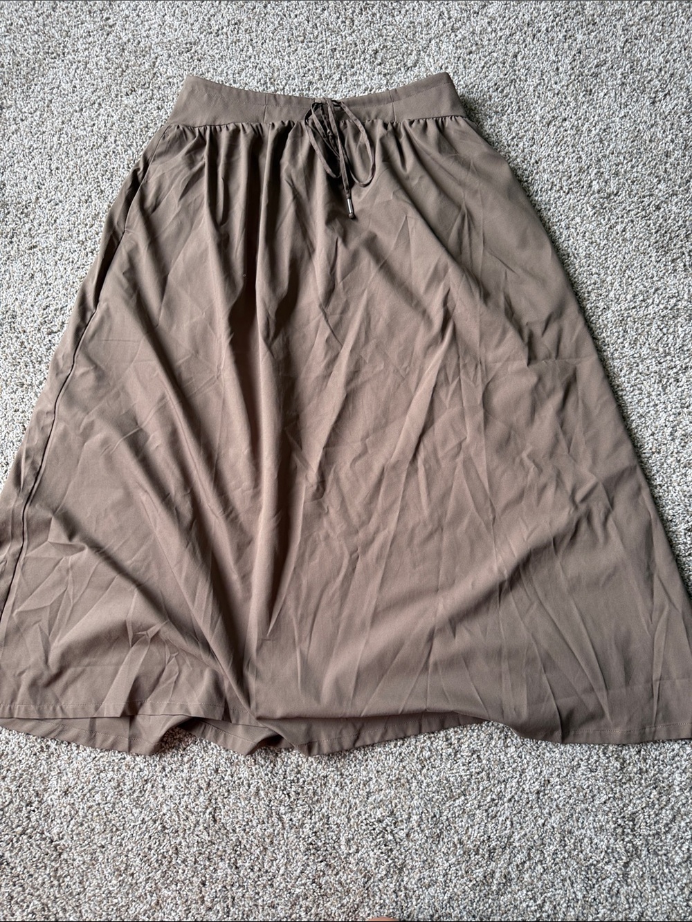 girlfriend collective Taupe A-Line Drawstring Skirt